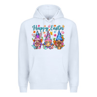 White Happy Easter gnomies Easter Day Premium Hoodie - HowdyJamesFarm