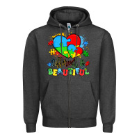 Charcoal Heather different is beautiful Zipper Hoodie - Artiststas