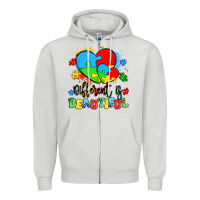 Dove Grey different is beautiful Zipper Hoodie - Artiststas