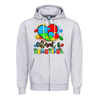 Heather Grey different is beautiful Zipper Hoodie - Artiststas