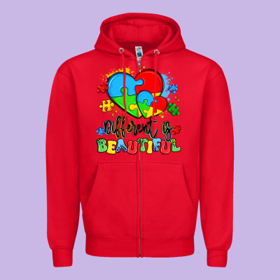 Different Is Beautiful Zipper Hoodie Designed By Artiststas