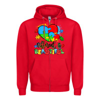 Red different is beautiful Zipper Hoodie - Artiststas