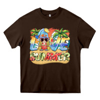 Chocolate Brown love summer gnomes  Background Heavy Core Tee - BarkalooDesign