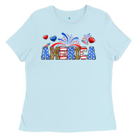 Baby Blue Western America Ladies Tee - Neo Western