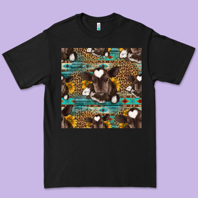 Western Baby Calf Seamless Pattern Premium Tee Designed By Hra Design Shop