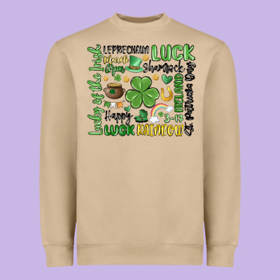 St. Patricks Day Heavyweight Sweatshirt Designed By Maliassmallbusiness