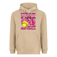 Mushroom In October We Wear Pink and Watch Softball Heavyweight Hoodie - texasbilliewilder