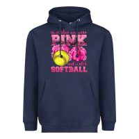 Navy In October We Wear Pink and Watch Softball Heavyweight Hoodie - texasbilliewilder