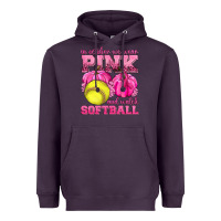 Plum In October We Wear Pink and Watch Softball Heavyweight Hoodie - texasbilliewilder