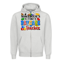 Dove Grey somebody's favorite daycare teacher Zipper Hoodie - Artiststas