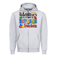 Heather Grey somebody's favorite daycare teacher Zipper Hoodie - Artiststas