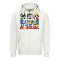 Oatmeal Heather somebody's favorite daycare teacher Zipper Hoodie - Artiststas