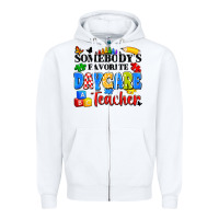 White somebody's favorite daycare teacher Zipper Hoodie - Artiststas
