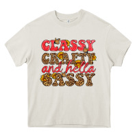 Cream classy crafty and hella sassy Heavy Core Tee - HRA Design Shop