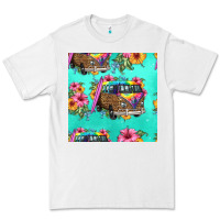 White floral hippie truck seamless pattern Premium Tee - HRA Design Shop