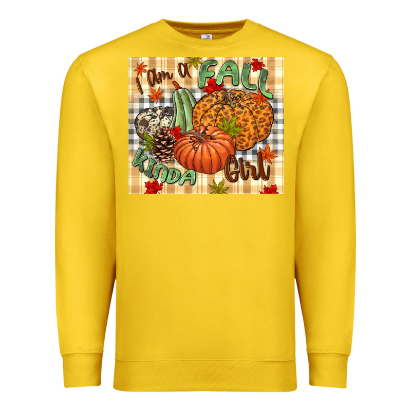 I Am A Fall Kinda Girl Pumpkin Fall Premium Sweatshirt by NancyCooperArtShop | Teevron