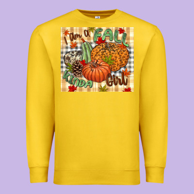 I Am A Fall Kinda Girl Pumpkin Fall Premium Sweatshirt Designed By Nancycooperartshop