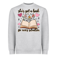 Heather Grey she's got a book for every situation Heavyweight Sweatshirt - MaliasSmallBusiness