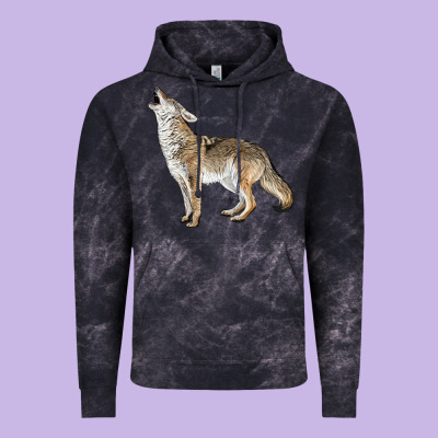Howling Coyote Vintage Hoodie Designed By Lillyallendesigns