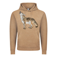 Vintage Coffee Howling Coyote Vintage Hoodie - LillyAllenDesigns