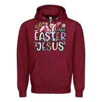 Burgundy silly rabbit easter jesus Zipper Hoodie - Artiststas