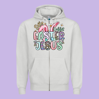 Silly Rabbit Easter Jesus Zipper Hoodie Designed By Artiststas