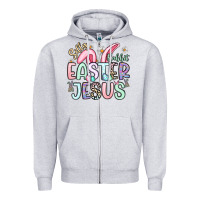 Heather Grey silly rabbit easter jesus Zipper Hoodie - Artiststas