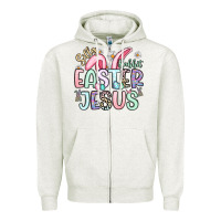 Oatmeal Heather silly rabbit easter jesus Zipper Hoodie - Artiststas