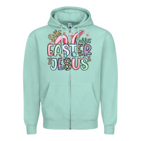 Seafoam silly rabbit easter jesus Zipper Hoodie - Artiststas