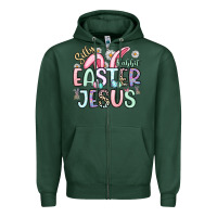 Sports Green silly rabbit easter jesus Zipper Hoodie - Artiststas