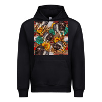 Baby Hampshire Pig Sunflowers Seamless Pattern Urban Hoodie | Teevron