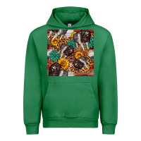 Emerald baby hampshire pig sunflowers seamless pattern Urban Hoodie - FaDigitalArtStudio