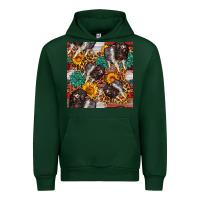 Forest Green baby hampshire pig sunflowers seamless pattern Urban Hoodie - FaDigitalArtStudio