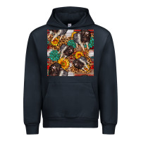 Navy baby hampshire pig sunflowers seamless pattern Urban Hoodie - FaDigitalArtStudio