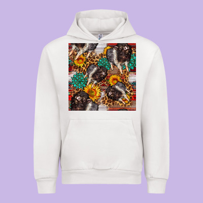 Baby Hampshire Pig Sunflowers Seamless Pattern Urban Hoodie Designed By Fadigitalartstudio