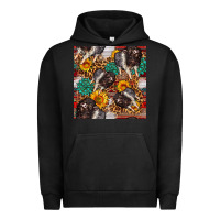 Pigment Black baby hampshire pig sunflowers seamless pattern Urban Hoodie - FaDigitalArtStudio