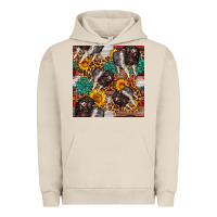 Pigment French Oak baby hampshire pig sunflowers seamless pattern Urban Hoodie - FaDigitalArtStudio