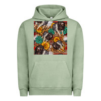 Pigment Oil Green baby hampshire pig sunflowers seamless pattern Urban Hoodie - FaDigitalArtStudio