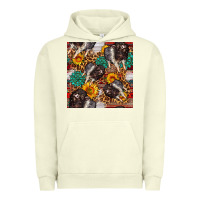 Pigment Pistachio baby hampshire pig sunflowers seamless pattern Urban Hoodie - FaDigitalArtStudio
