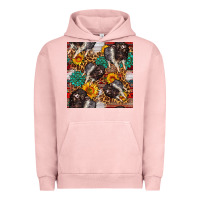 Pigment Salmon baby hampshire pig sunflowers seamless pattern Urban Hoodie - FaDigitalArtStudio