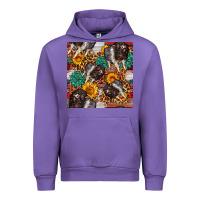 Tulip baby hampshire pig sunflowers seamless pattern Urban Hoodie - FaDigitalArtStudio