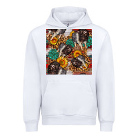 White baby hampshire pig sunflowers seamless pattern Urban Hoodie - FaDigitalArtStudio