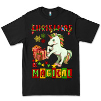 Black christmas magical unicorn Premium Tee - FaDigitalArtStudio