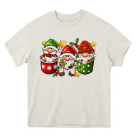 Cream coffee cup santa gnomies Heavy Core Tee - FaDigitalArtStudio