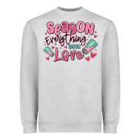 Heather Grey season everything with love Heavyweight Sweatshirt - MaliasSmallBusiness