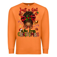Carrot just a girl who loves christmas afro messy bun Premium Sweatshirt - texasbilliewilder