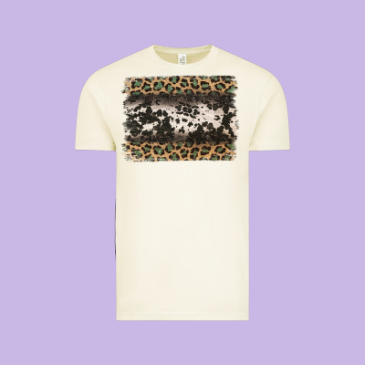 Leopard Cowhide Pattern Background Vintage Tee Designed By Jasminsmagicworld