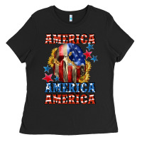 Black America skeleton 4th of july Ladies Tee - CowGirlArtShop