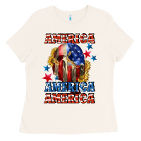 Bone America skeleton 4th of july Ladies Tee - CowGirlArtShop
