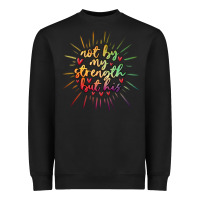 Black not by my strength but his Heavyweight Sweatshirt - MaliasSmallBusiness